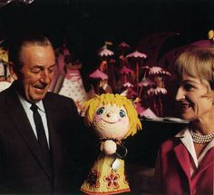 This is a picture with Walt Disney, A doll and Mary Blair!